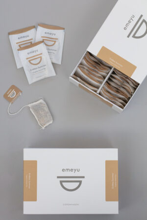 Endless Summer organic herbal infusion ginger and mint in a sustainable box with 50 hand sewn cotton teabags