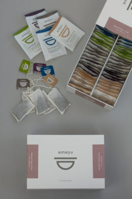 Selection Box is a box of selected organic teas 50 pcs hand sewn cotton teabags in a sustainable bos