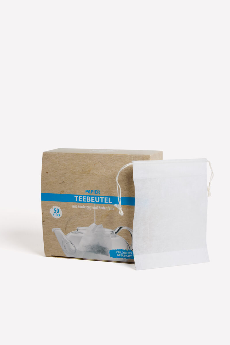 Paper tea filters with drawline, 50 pieces in a box