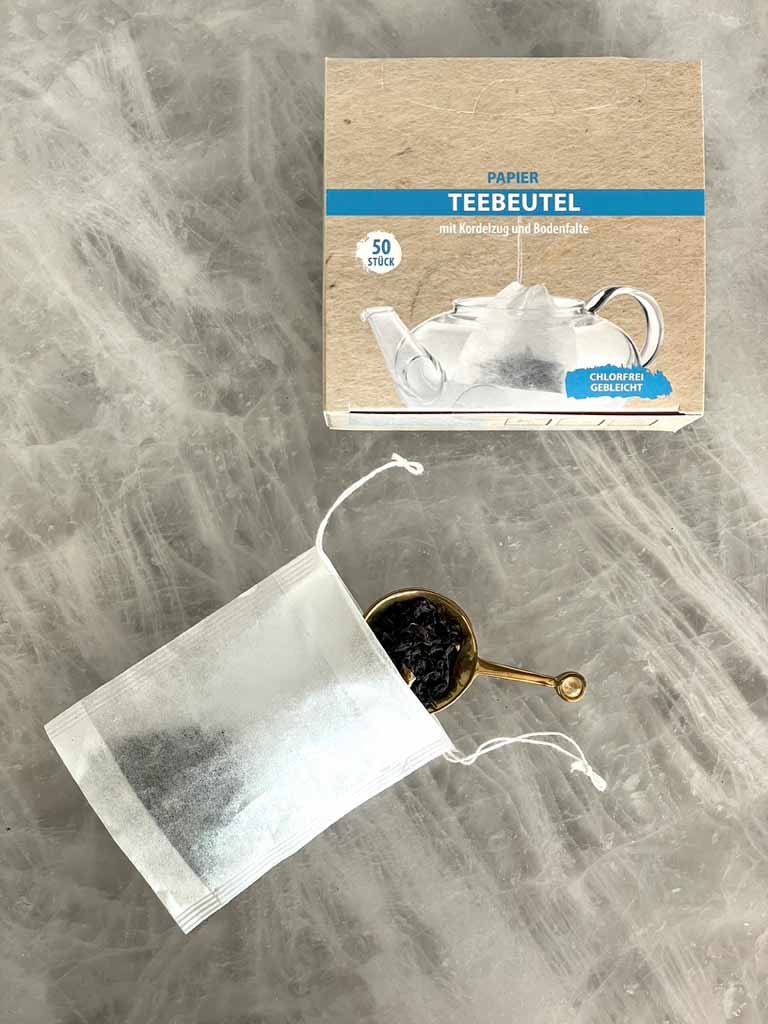 Papir tefilter med træksnor, 50 stk i en æske, klorin-fri