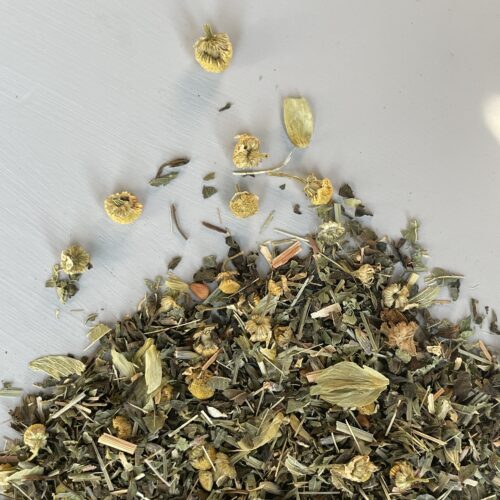 Relaxing Chamomile Mood, delicious organic Herbal Tea blend.