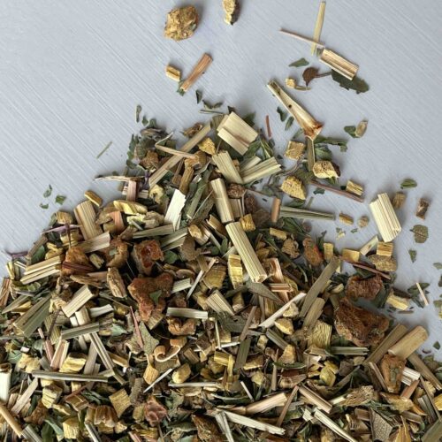 Cozy Mint organic herbal tea with licorice and peppermint in a bag with 1 kg loose weight herbs.