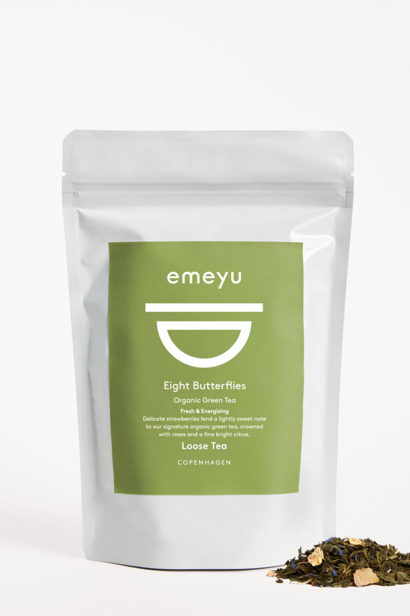 Eight Butterflies is an organic premium green award winning tea in a bag as loose tea 80 g.