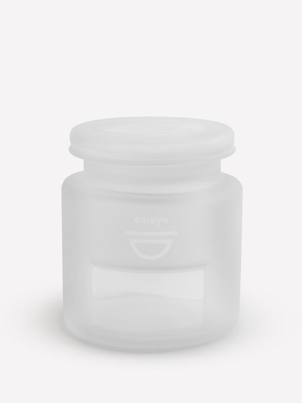 White glass canister for Emeyu teas