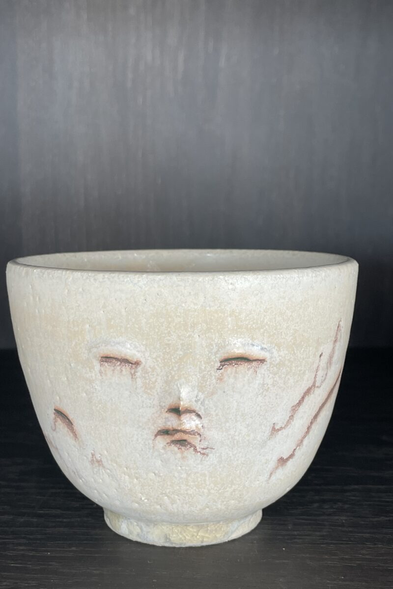 CRDT487 Eichu Face Matcha Bowl; Artist: Cathrine Raben Davidsen; Edition: Unique - One of A Kind; Can be purchased at Emeyu